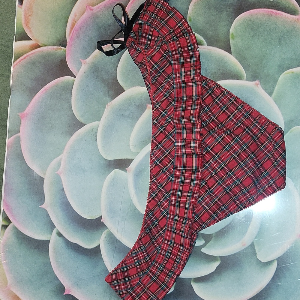Rare FIND Sexy Frederick's of Hollywood Red Plaid Lingerie Medium - Picture 10 of 14